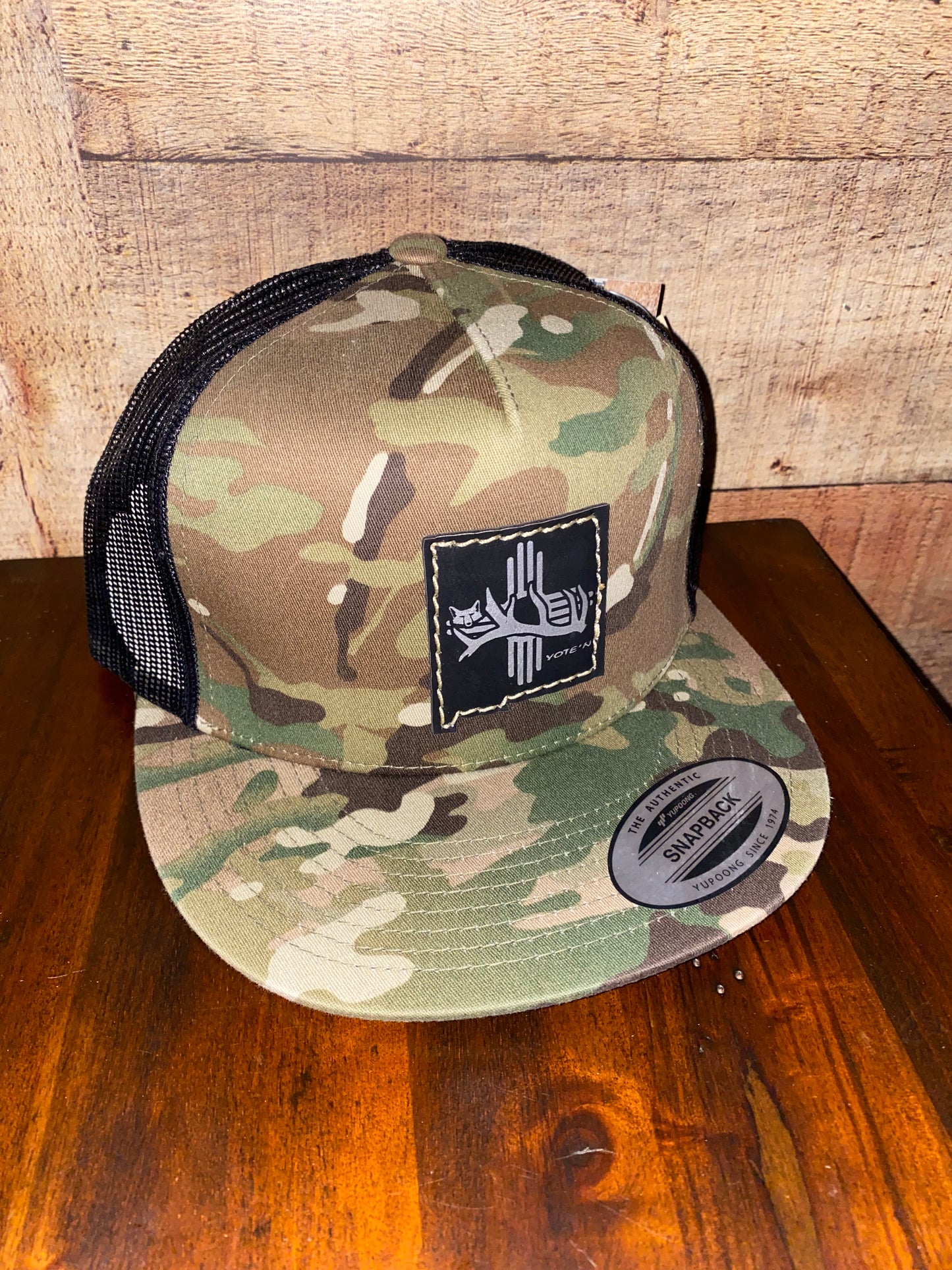 Yote’n NM Leather Patch Flatbill Snapback