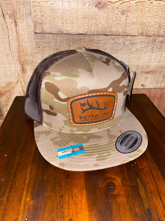 Yote’n Leather Patch Flatbill Snapback